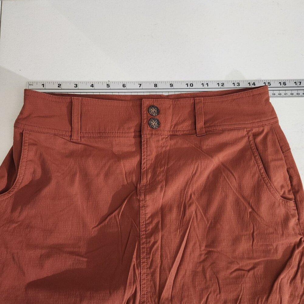 Prana Womens Rust Orange Button Closure Skort Size 2 Lightweight Cotton Skort - Picture 9 of 11